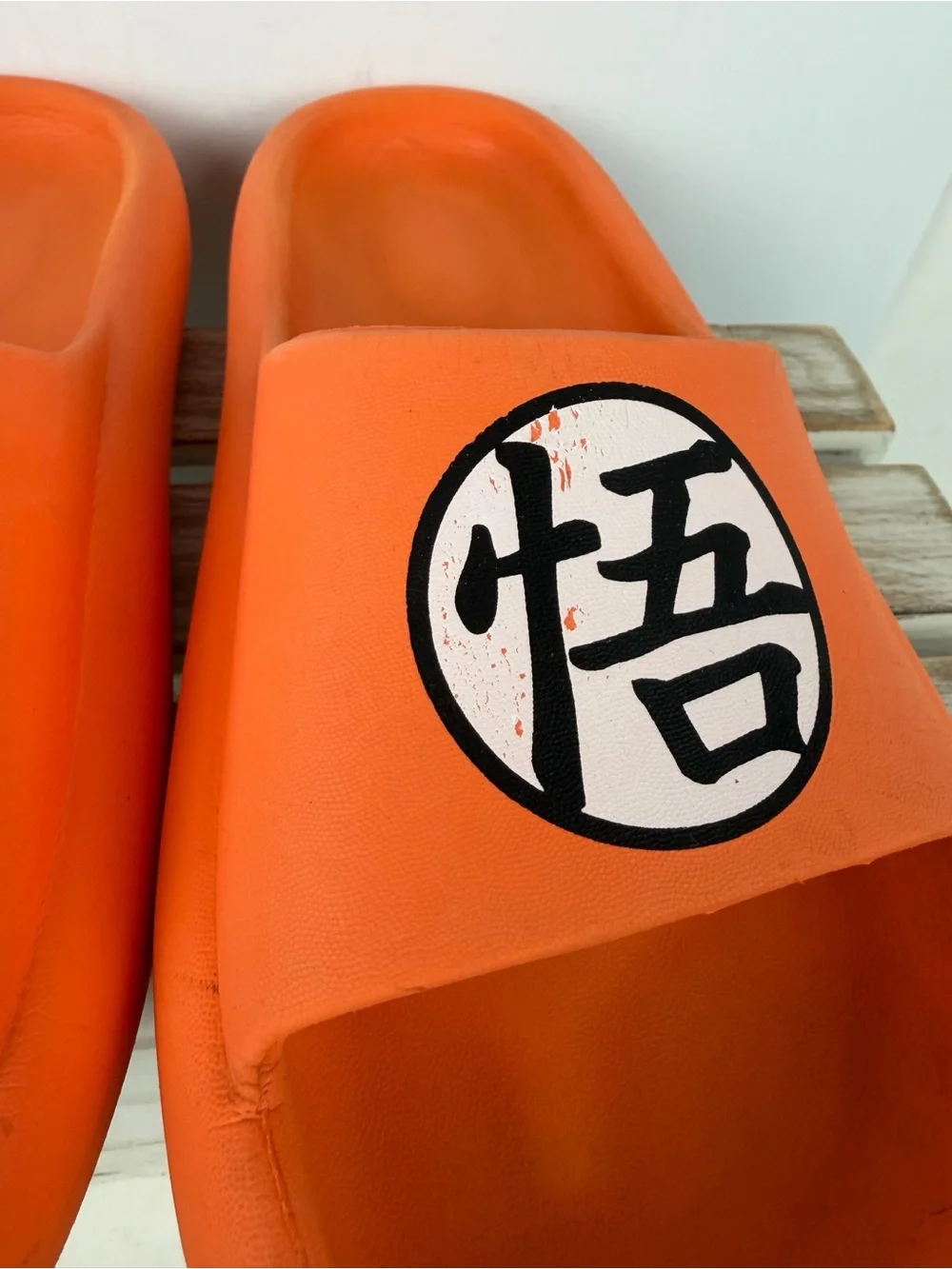 Dragon Ball Z Goku symbol comfort slide sandals signature kanji on strap size 10